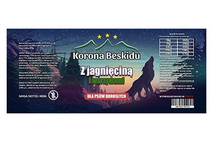 Projekt etykiety produktowej dla Korona Beskidu